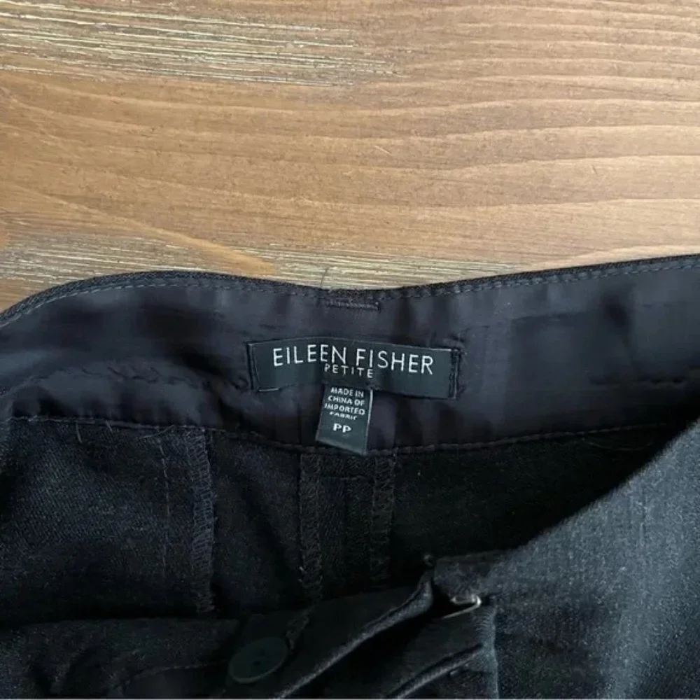 EILEEN Fisher Petite Wide Leg Cuffed Trouser. PP.